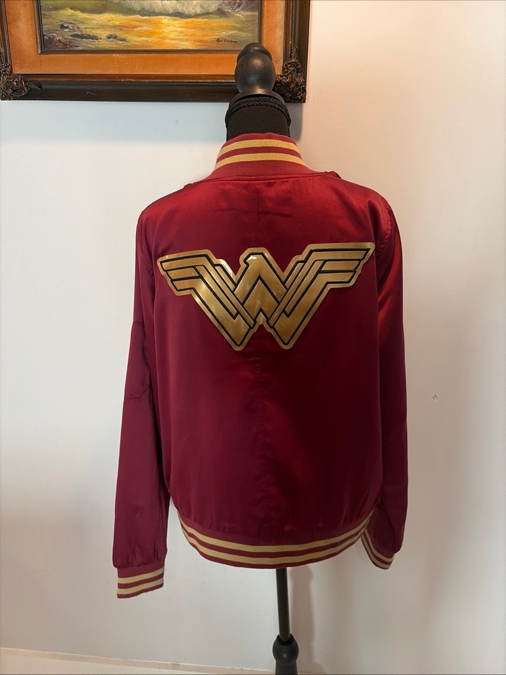 Wonder Woman Bomber Jacket Women’s Large DC Comics Official Varsity cosplay - Picture 8 of 11